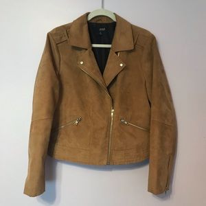 a.n.a Faux Suede Moto Jacket Chestnut Brown XL